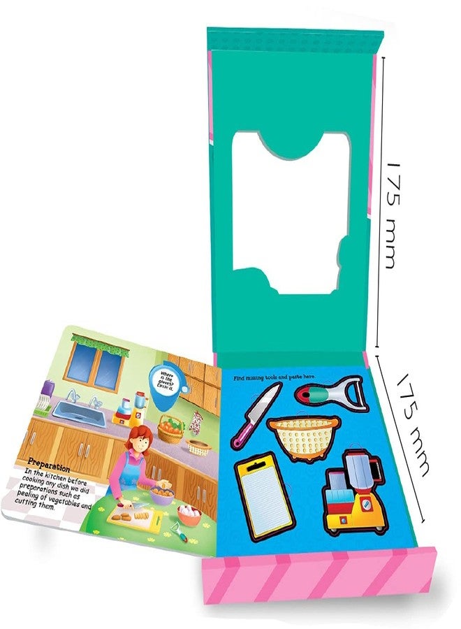 BRIJBASI Hello Friend Kitchen Cook and Dine Tool Kit Set for Girl with Interactive Fun Puzzles of 5 Colourful Spreads, 4+ Yrs - Image 4